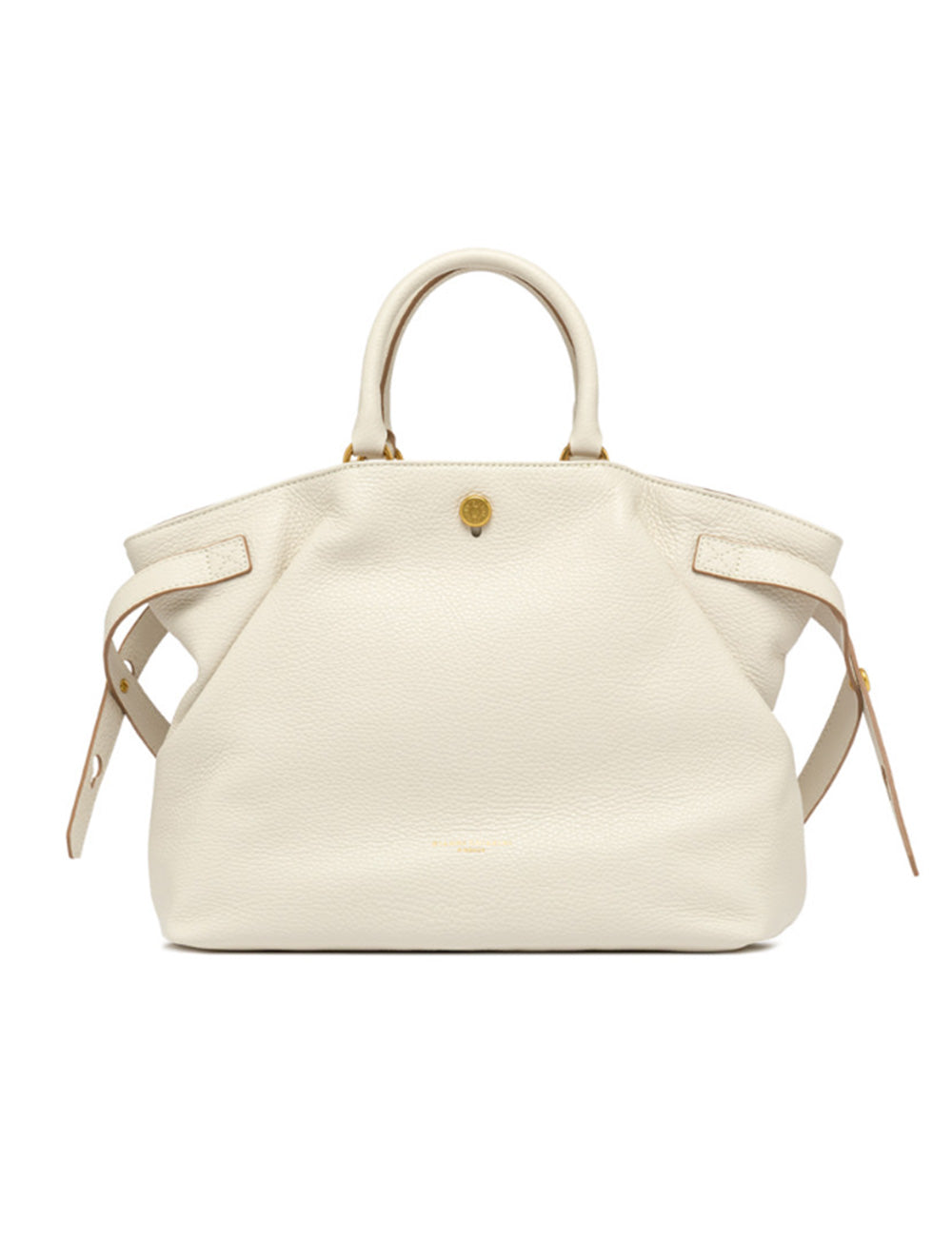 Borsa tote in pelle avorio con hardware dorato e tracolle regolabili Gianni Chiarini Claudette Marble
