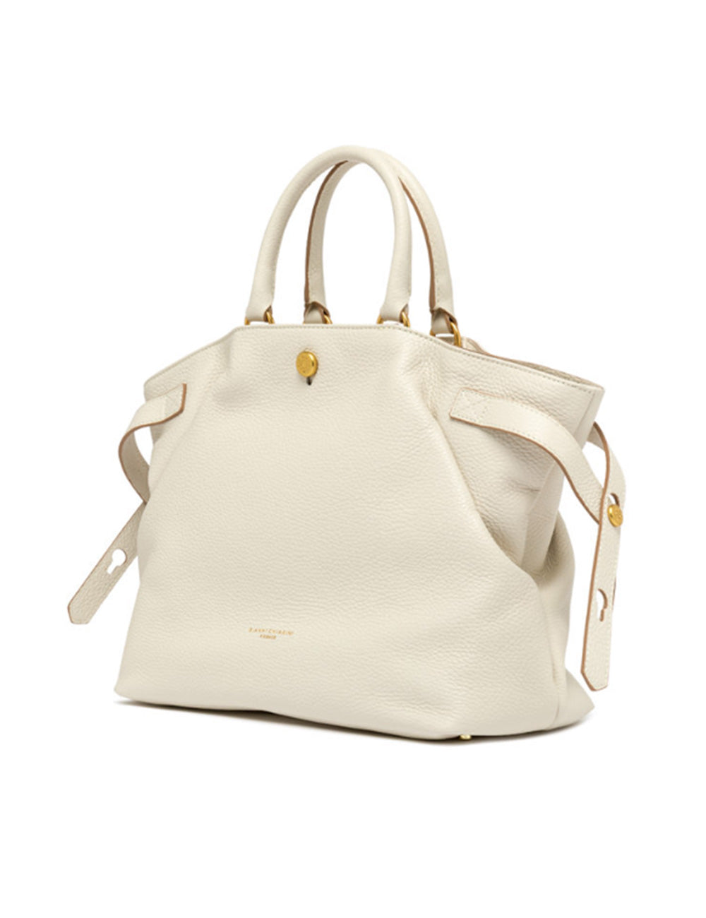 Borsa tote in pelle color crema con hardware dorato e tracolla regolabile Gianni Chiarini Claudette Marble