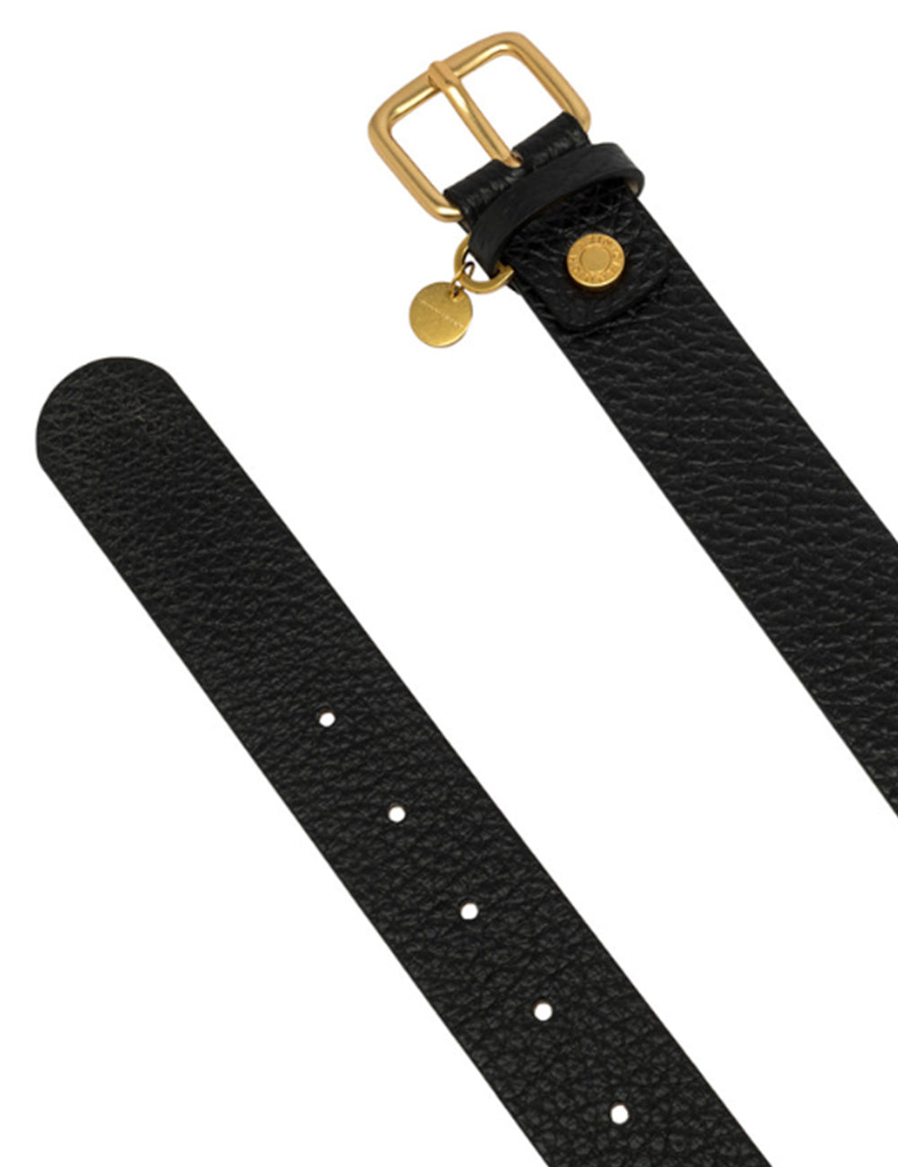 Cintura Bubble Nera Gianni Chiarini in pelle nera testurizzata con fibbia dorata e charms circolari