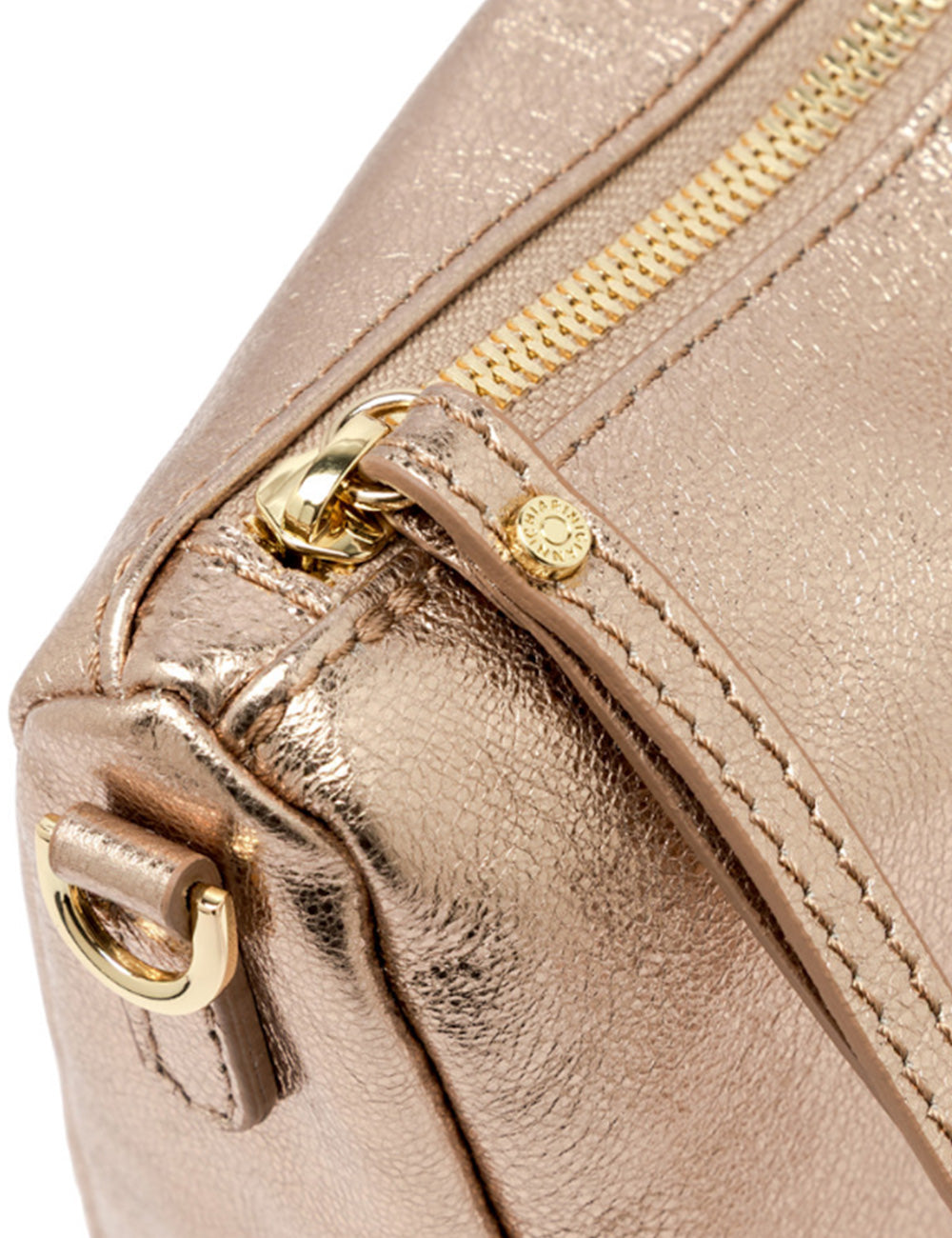 Borsa Gianni Chiarini Nora Pouch Small Mirage in rose gold metallizzato con texture