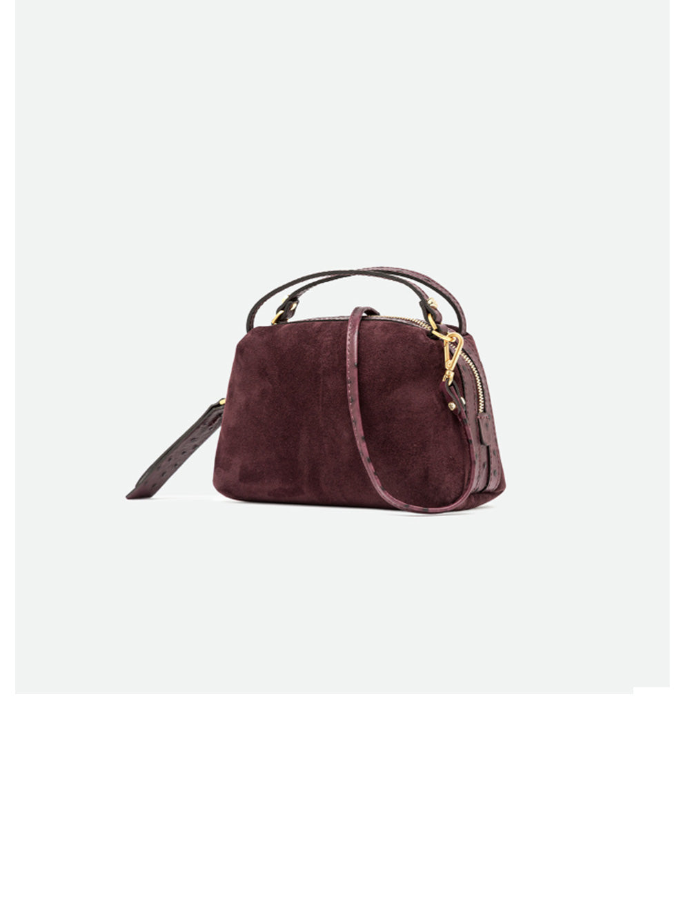 Gianni chiarini alifa mini amarone borsa a mano in suede amaranto con manico superiore e tracolla rimovibile accenti oro
