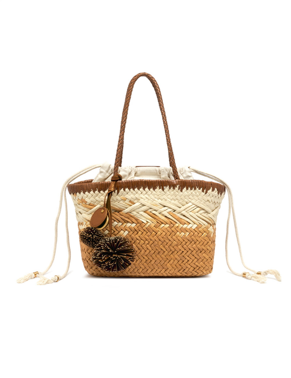 Borsa tote Paloma Naturale Gianni Chiarini in paglia intrecciata due toni