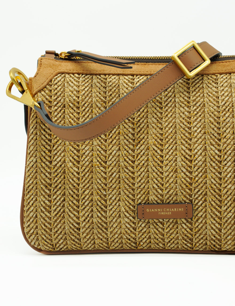 Borsa Gianni Chiarini Brooke Cookie in paglia intrecciata color tan