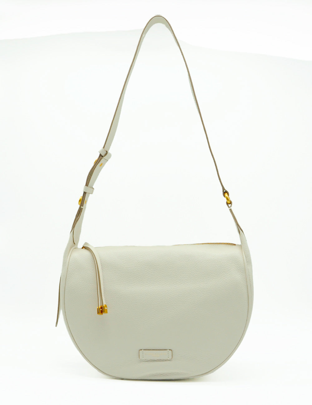 Borsa Charlotte Large Marble Gianni Chiarini in pelle avorio con placca minimal