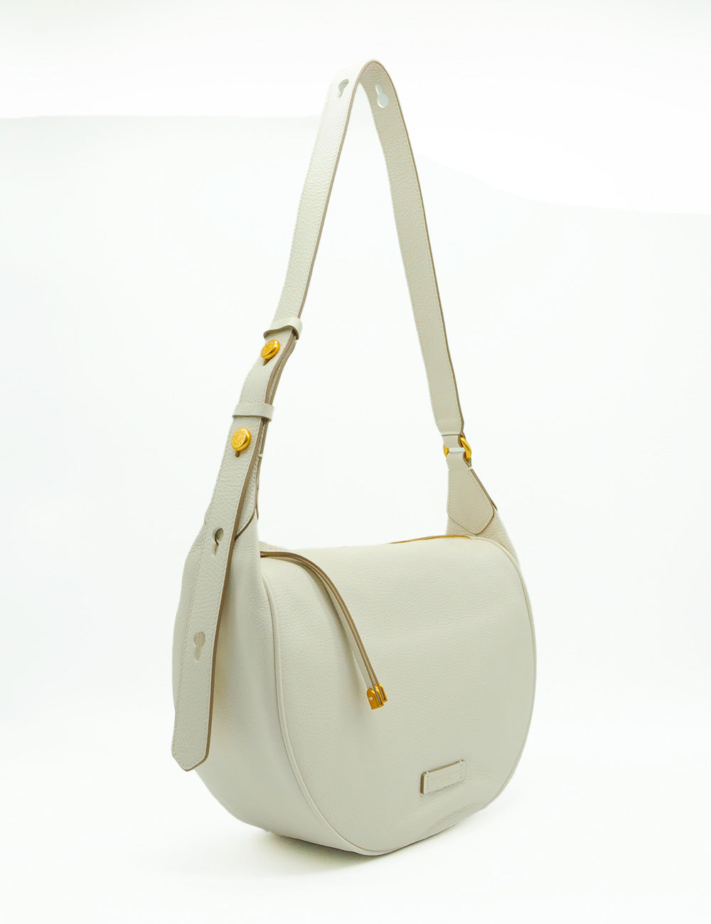 Borsa spalla grande Charlotte Marble Gianni Chiarini in pelle avorio con hardware oro