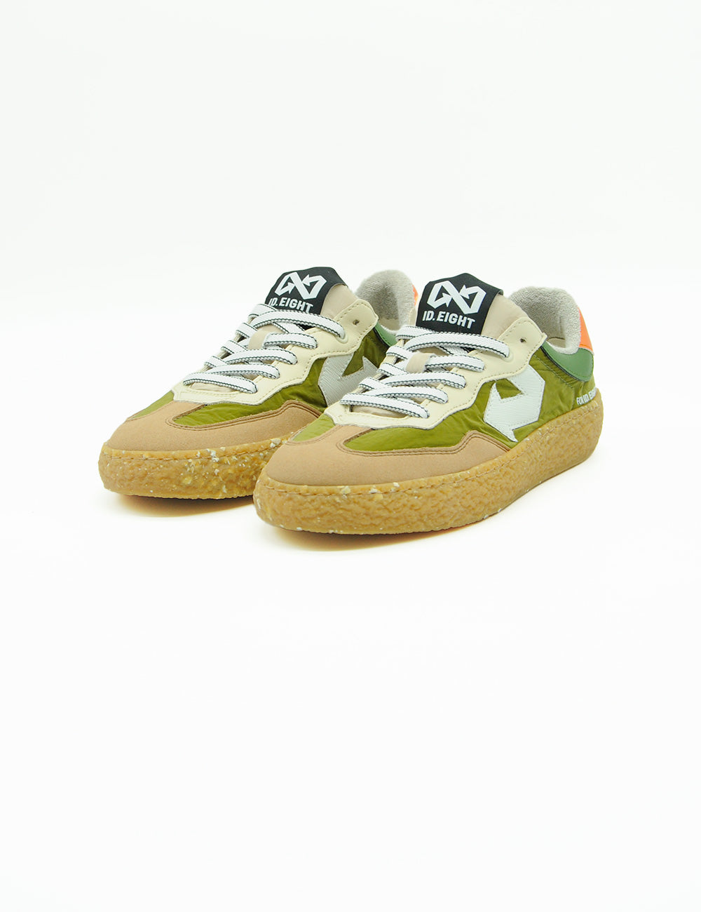 ID EIGHT Sneakers Uriduri olive green, retro beige con suola gomma testurizzata