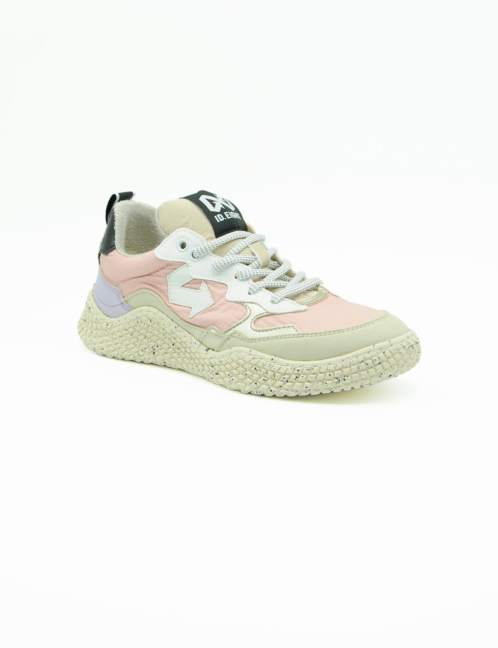 Sneakers ID EIGHT Hana Rosè Light rosa pastello e beige con logo bianco