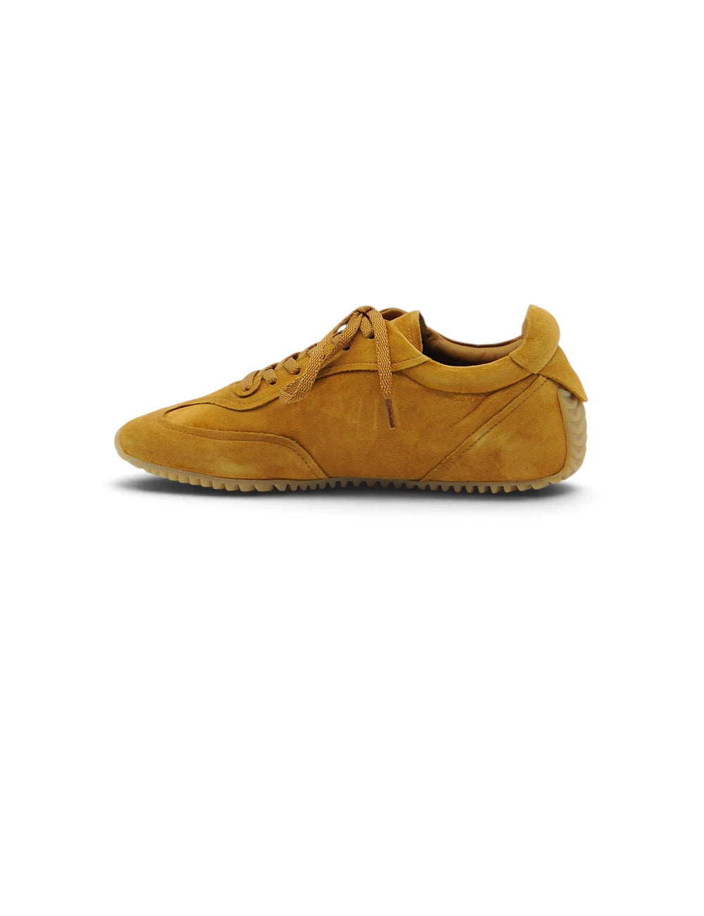 JVAM sneaker Baxter caramel in suede giallo senape con lacci abbinati e suola in gomma testurizzata
