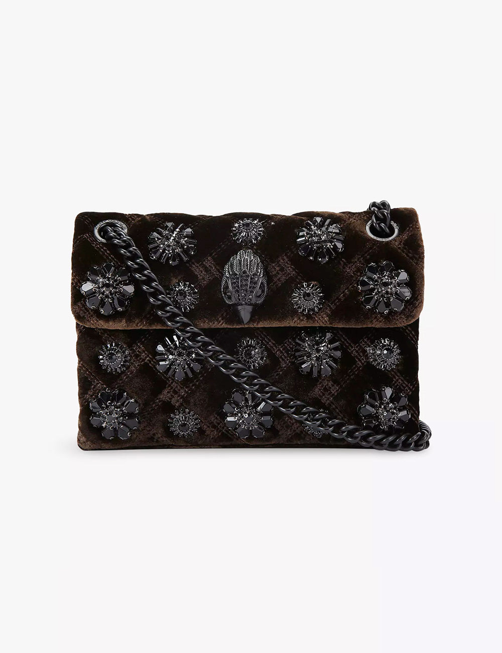 Kurt Geiger Tracolla Mini Kensington Velvet Dark Brown