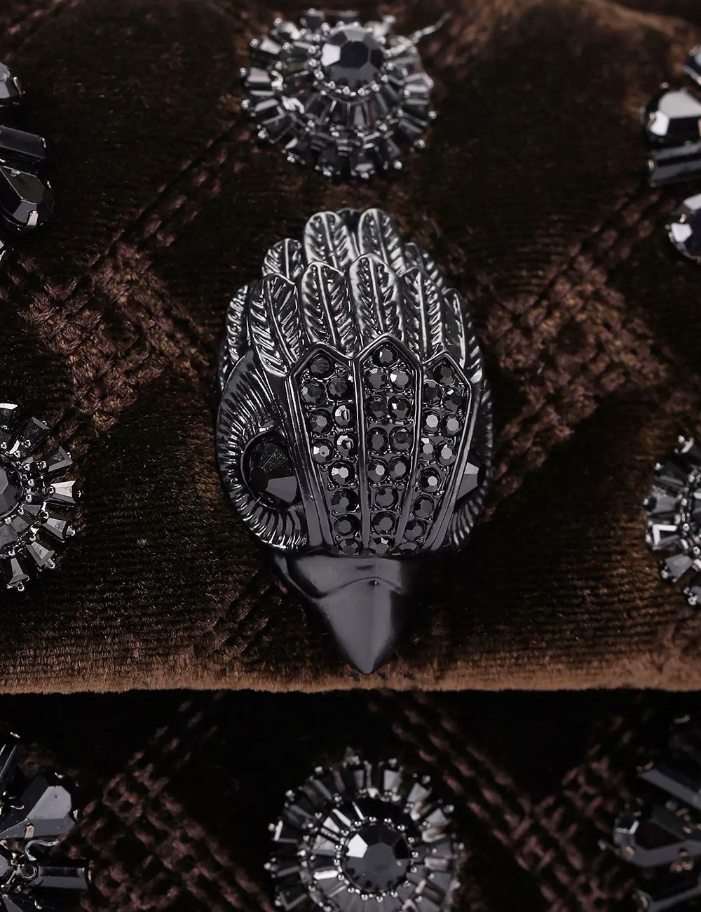 Kurt Geiger Tracolla Mini Kensington Velvet Dark Brown