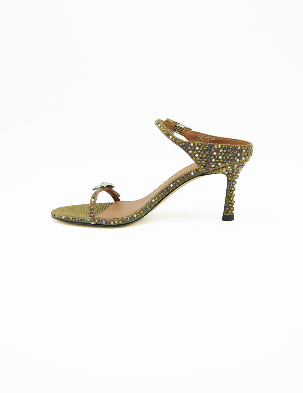 Sandalo Strass Bronze Kurt Geiger con glitter oro, tacco stiletto e strass