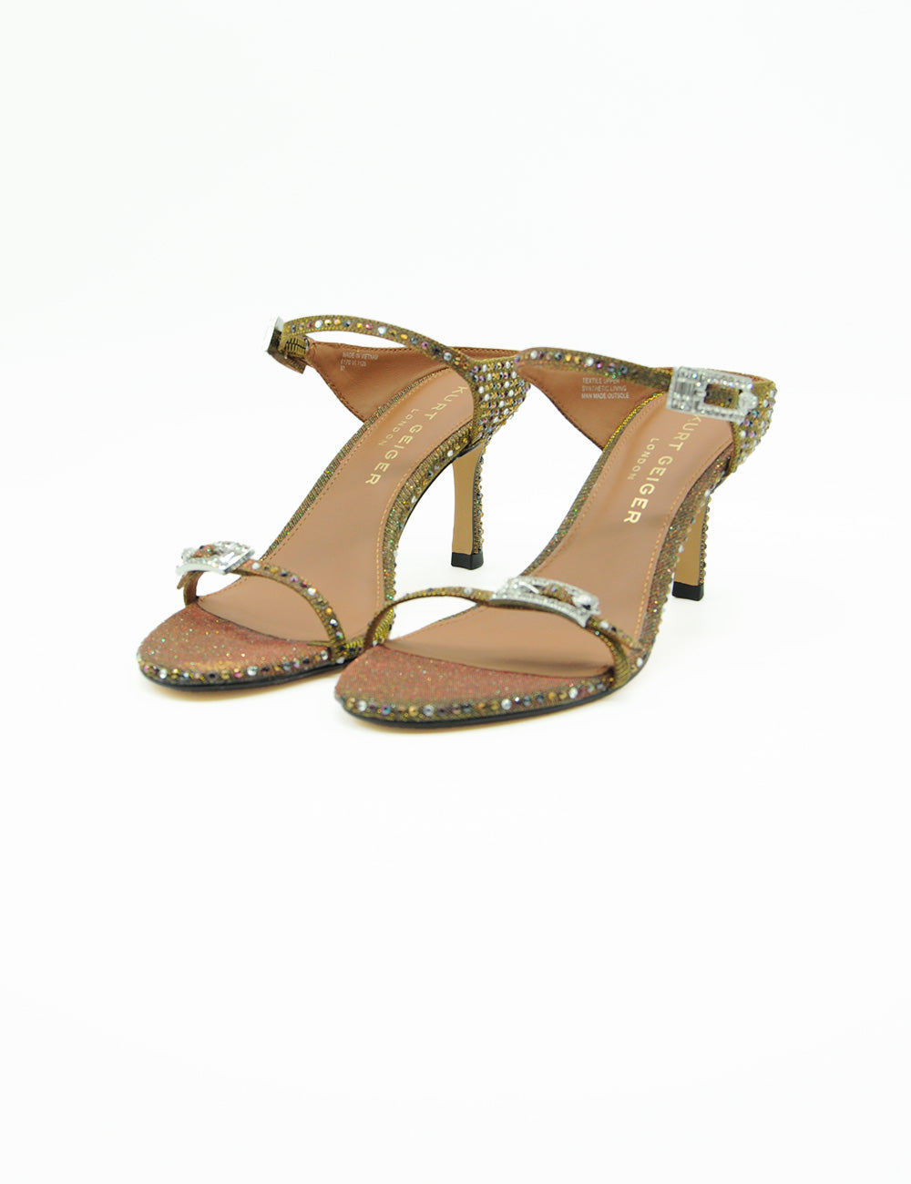 Sandalo Strass Bronze Kurt Geiger con strass scintillanti e fibbia argento
