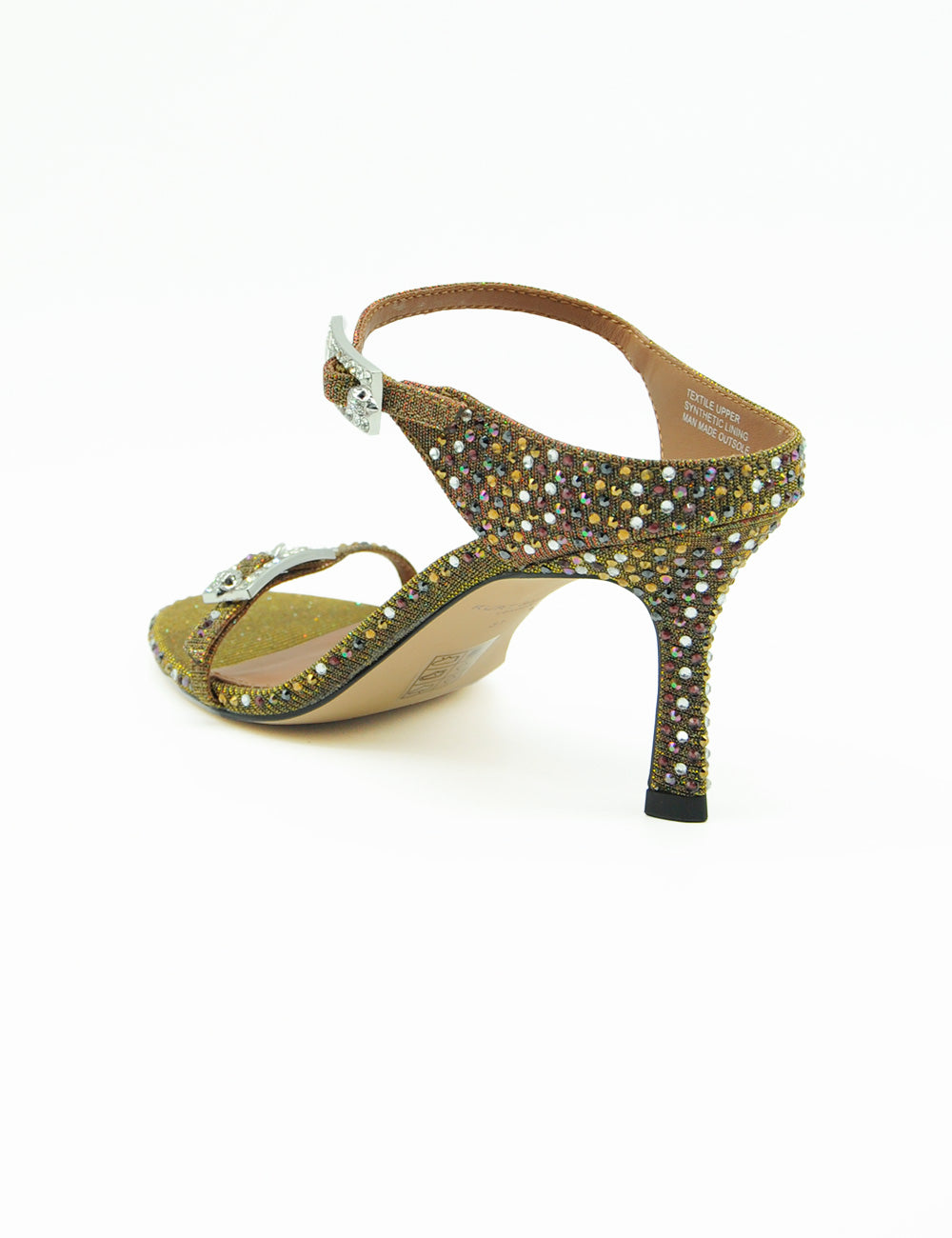 Sandalo Strass Bronze Kurt Geiger con strass e fibbie argento