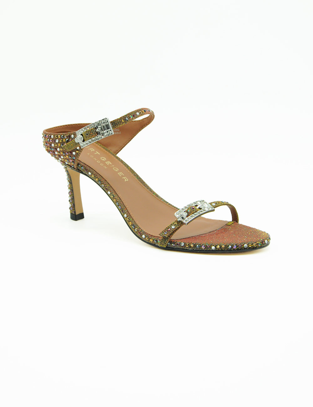 Sandalo Strass Bronze Kurt Geiger con strass scintillanti e fibbia