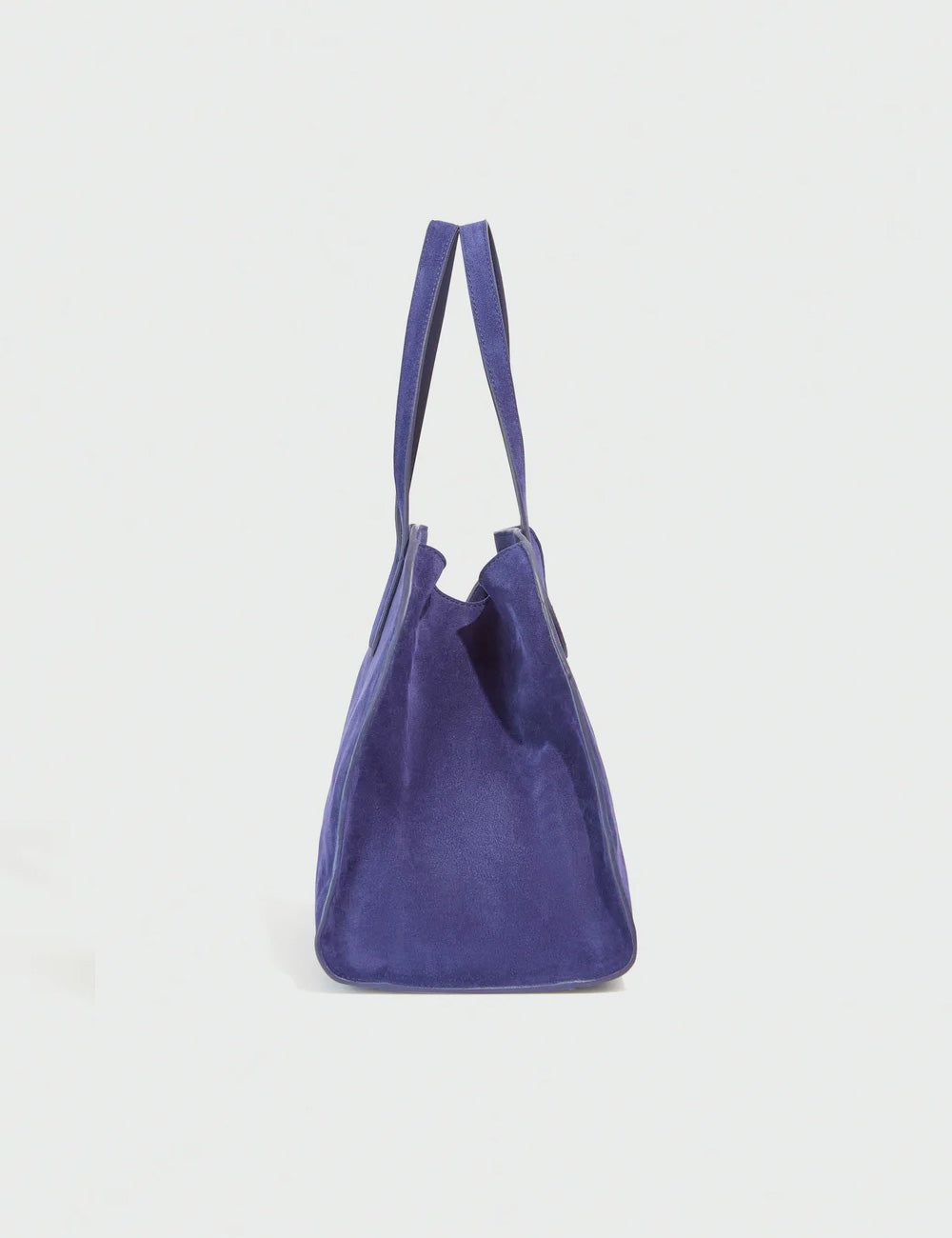 Borsa tote liviana conti madison bluette in camoscio viola scuro con manici strutturati e design minimalista