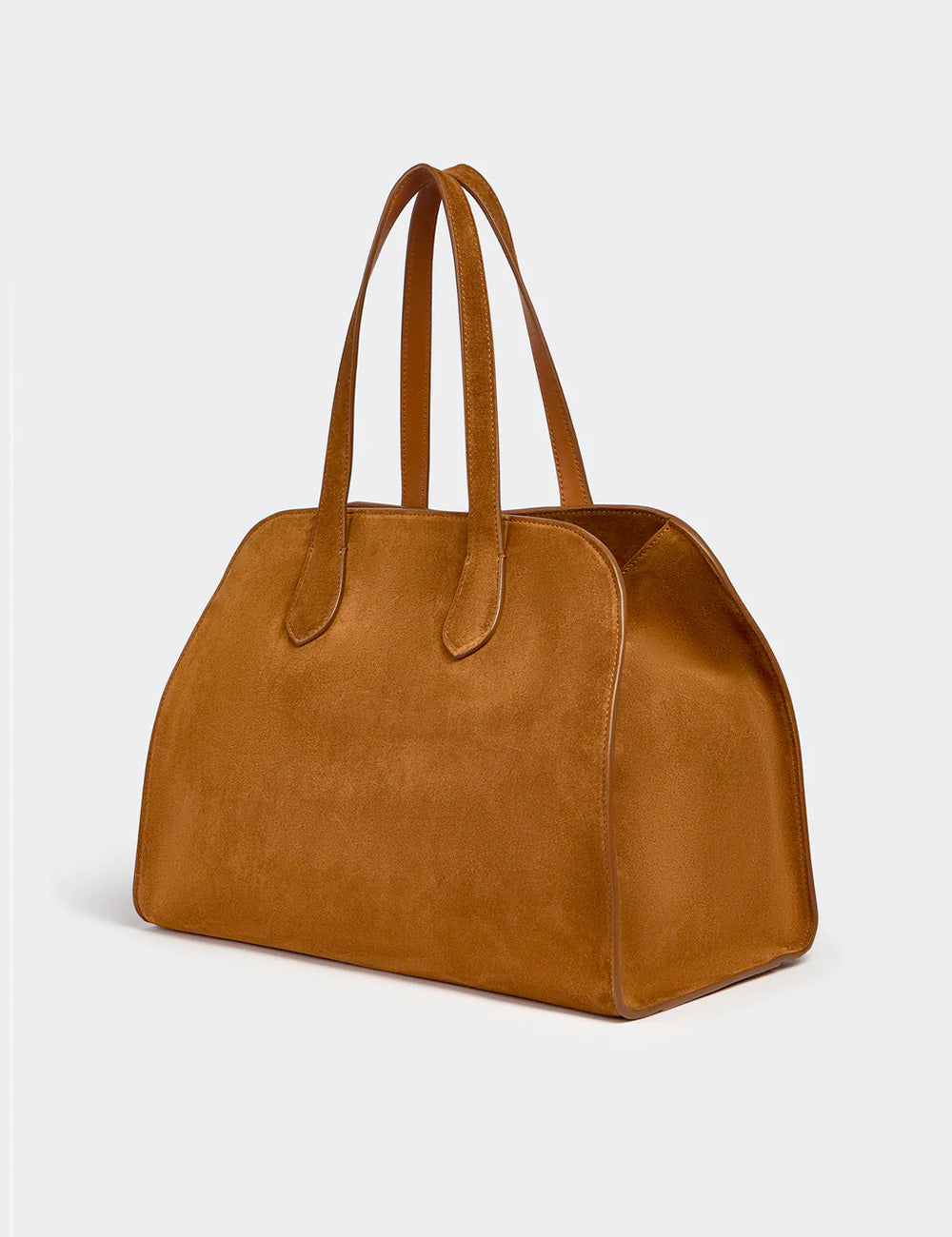 Borsa tote Liviana Conti Madison in camoscio color brandy con due manici robusti