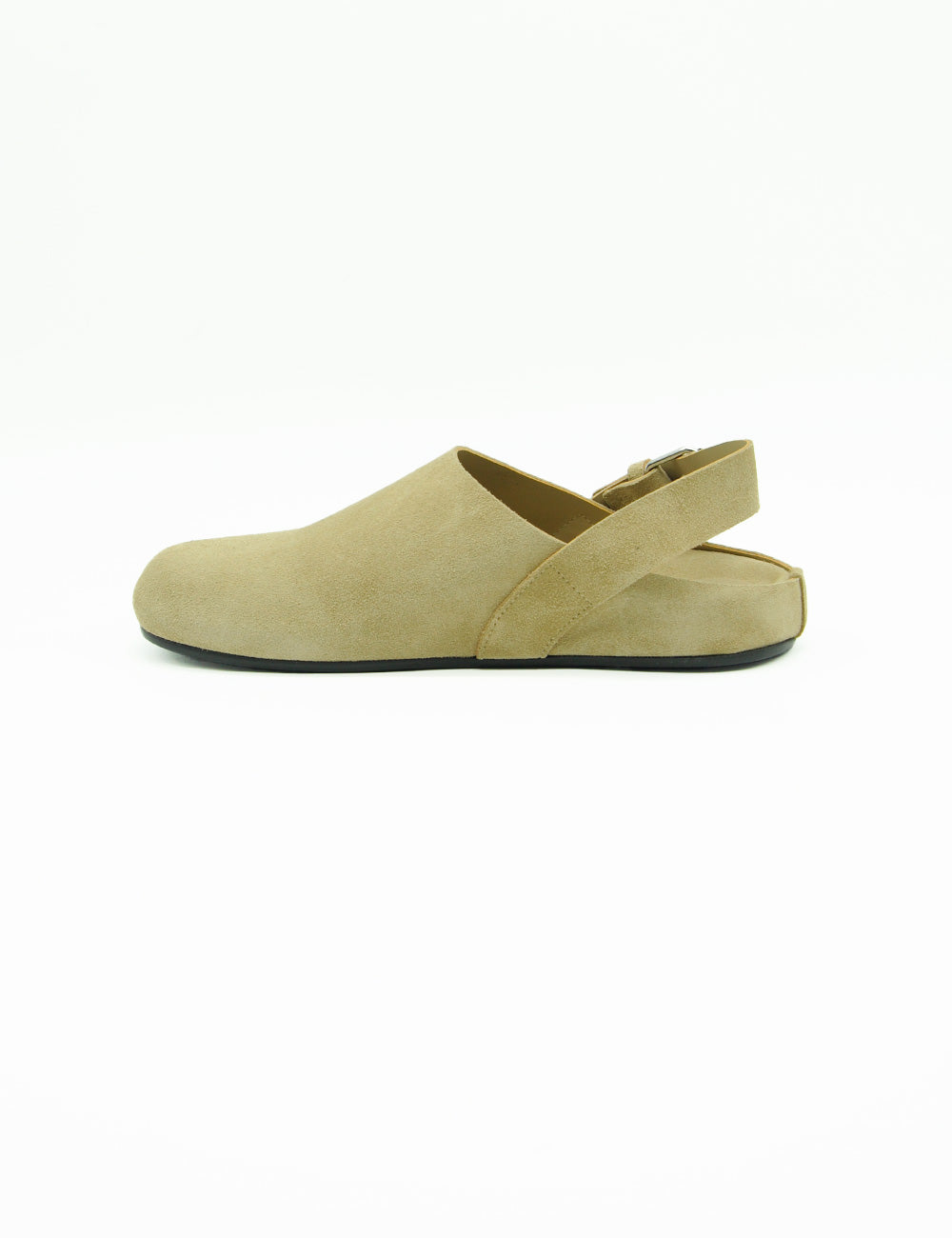 Mule Liviana Conti Molly Cremino in suede beige con suola nera in gomma
