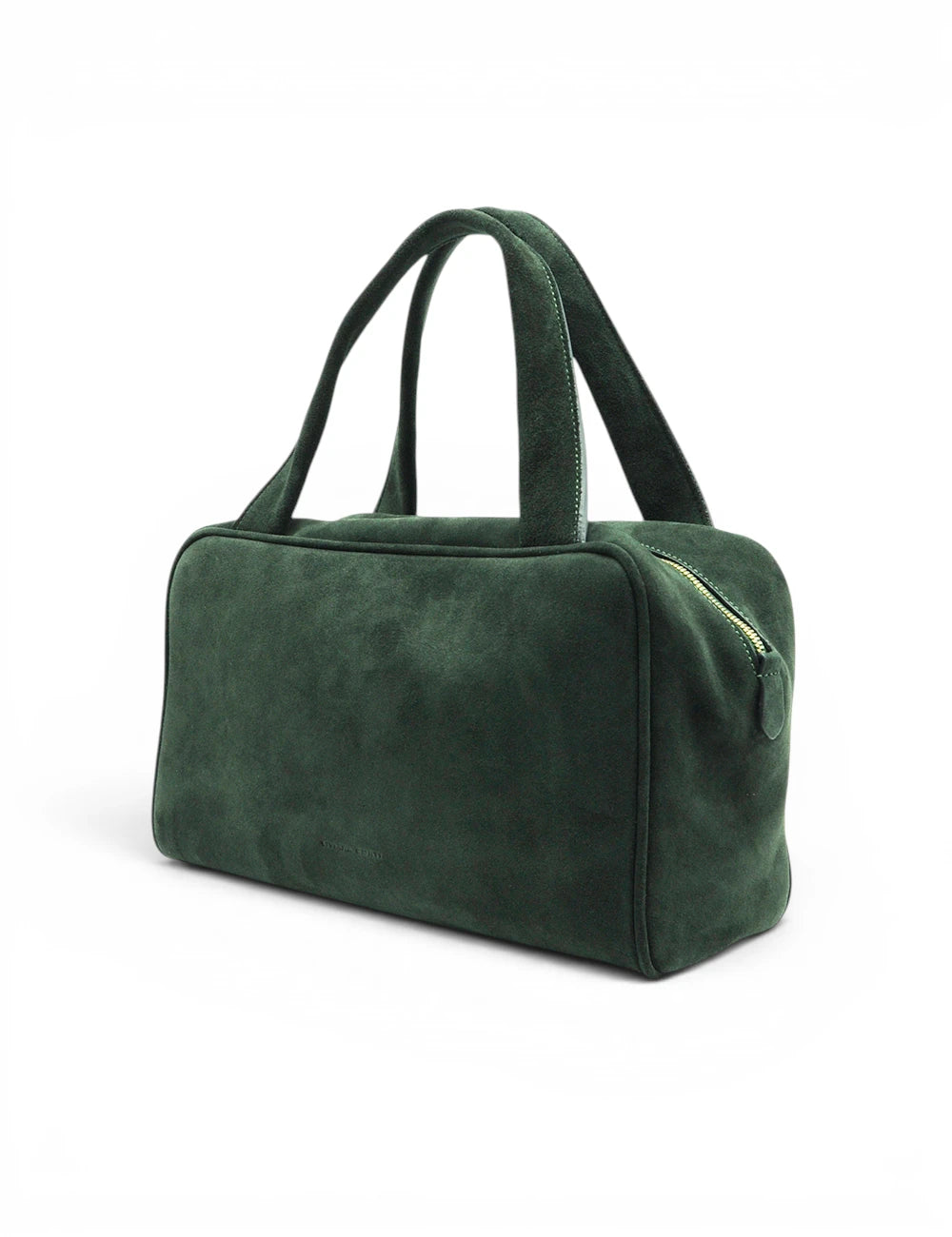 Dark green suede duffel bag liviana conti baulotto talassia eden with top handles and zipper closure