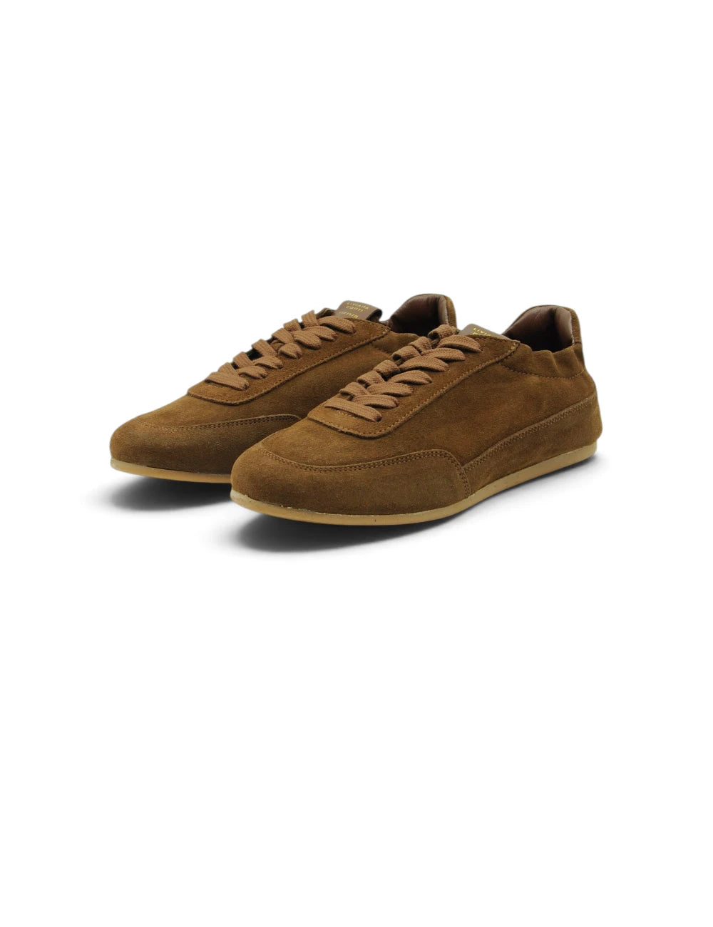Brown suede liviana conti sneakers zoe ebano with matching laces and light tan rubber sole