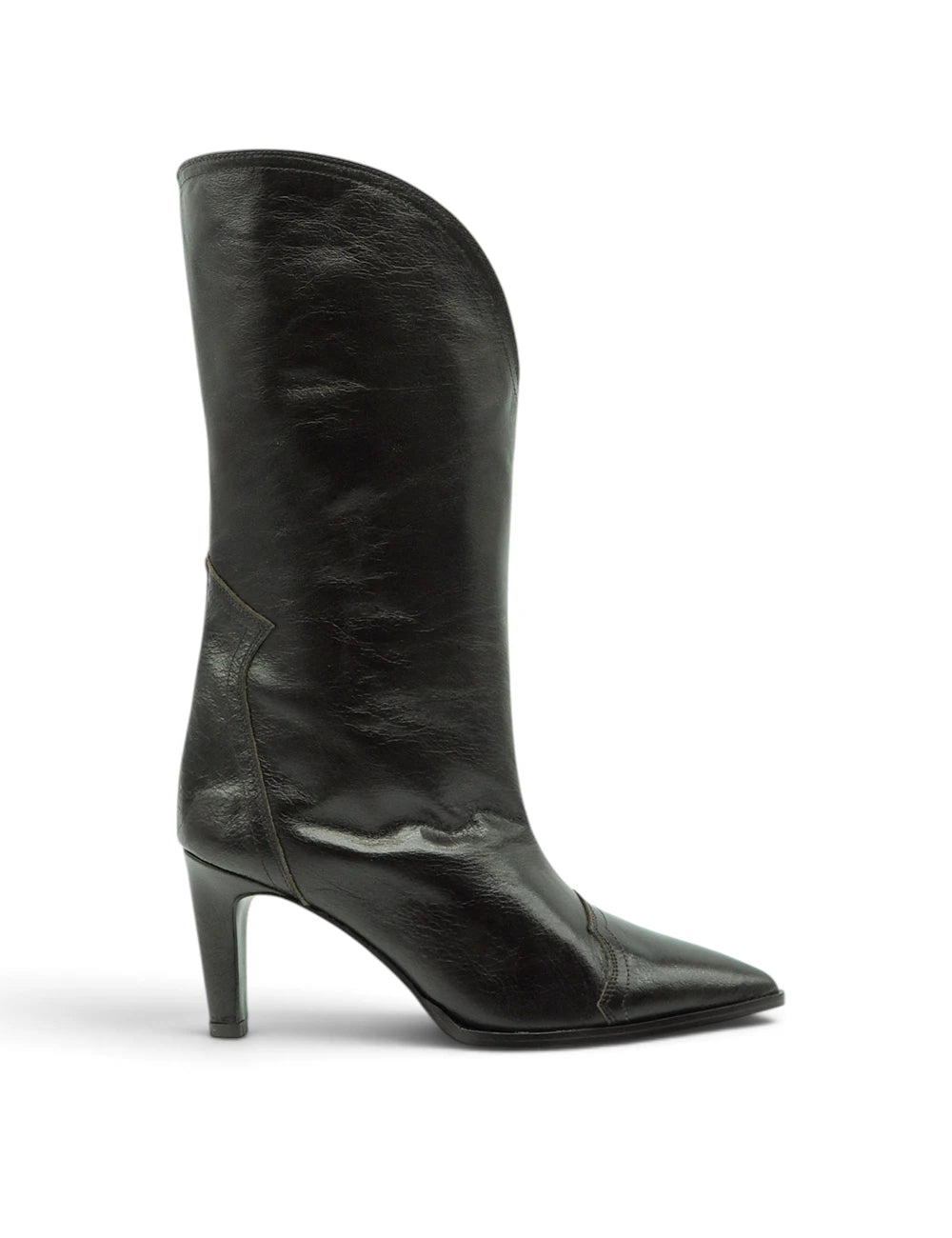 Stivale nero in pelle Marian testa moro con punta appuntita e tacco sottile elegante da donna