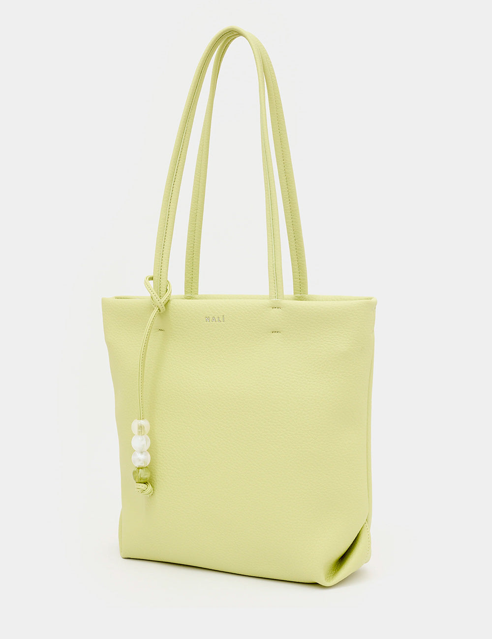 Borsa Nalì A Spalla Toronto Small Verde, verde pallido con perle bianche