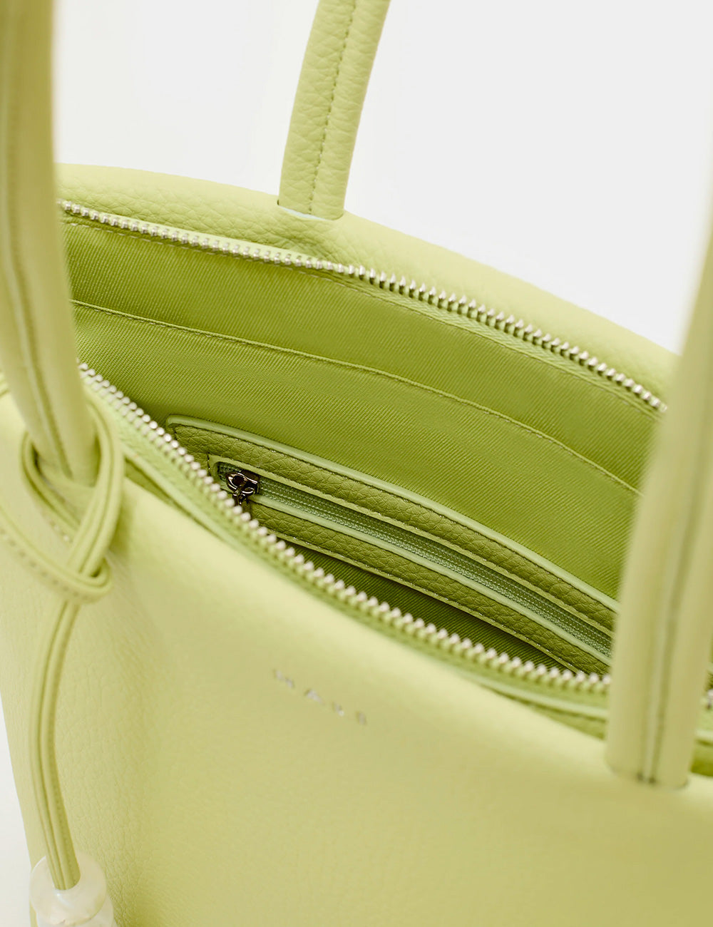 Borsa Nalì A Spalla Toronto Small Verde in pelle verde chiaro con zip interna