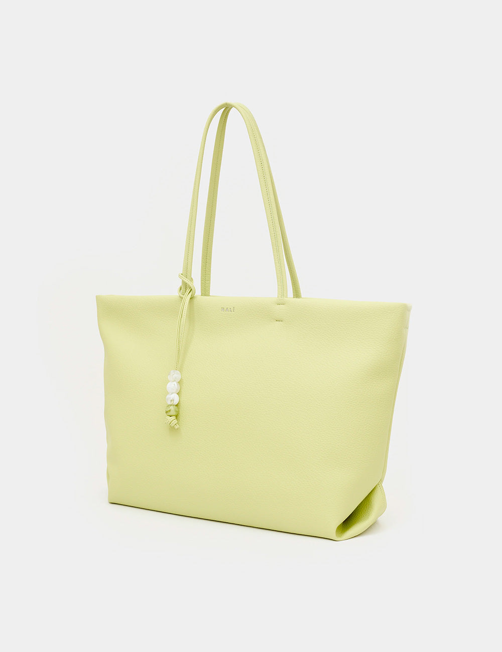 Borsa Nalì A Spalla Toronto Big Verde pallido con manici sottili e nappe bianche