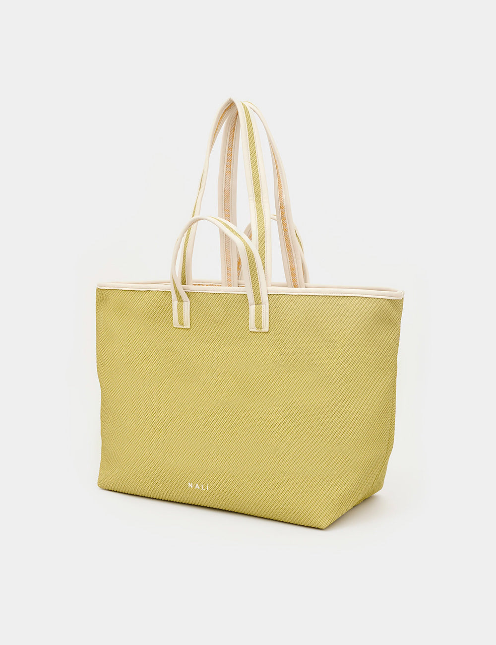 Borsa tote Nalì A Spalla Kasia Double Gialla gialla pallida intrecciata