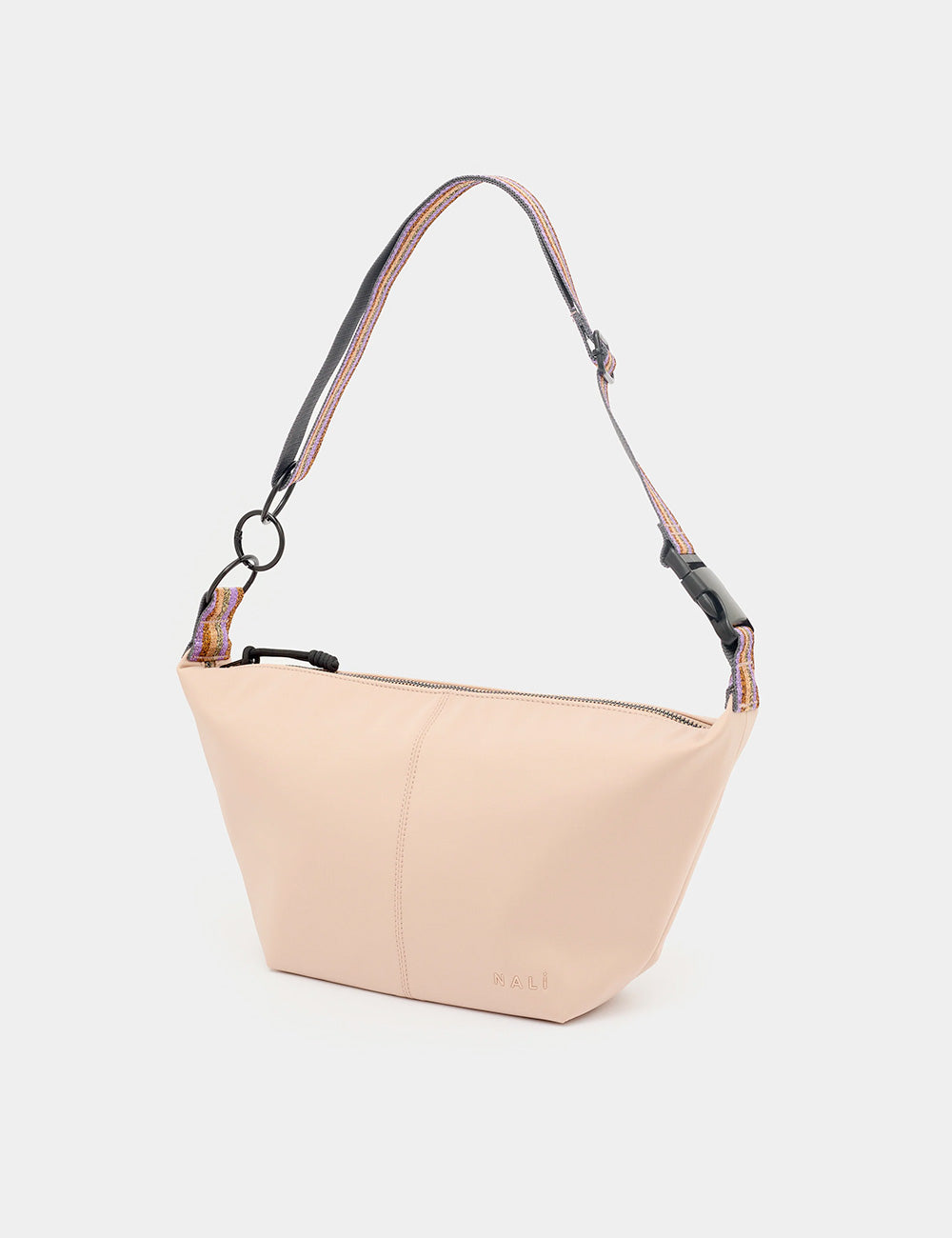 Borsa Nalì A Spalla Nina Beige con tracolla righe colorate