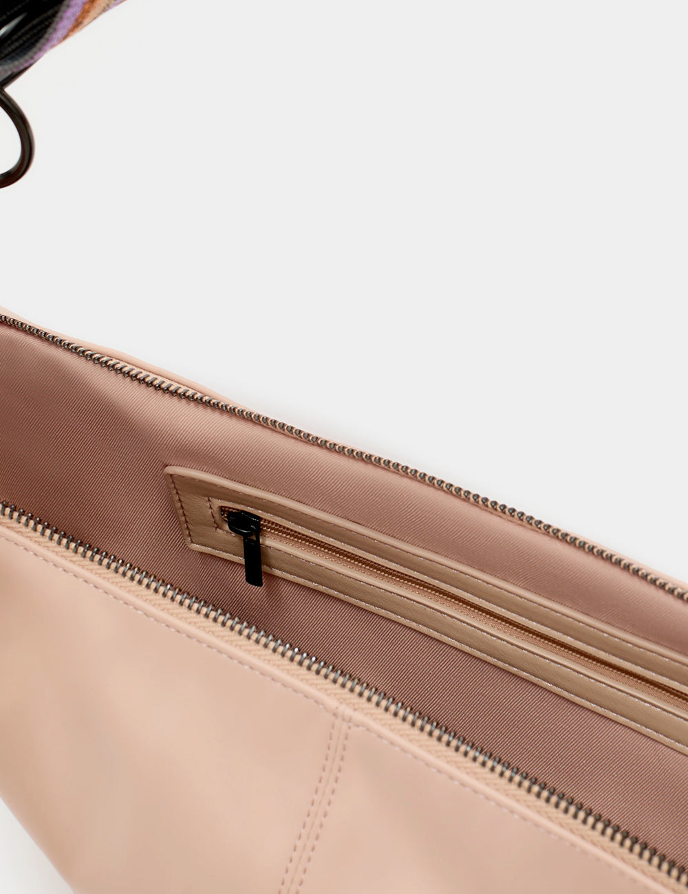 Borsa tote Nalì A Spalla Nina Beige in nylon con tasca interna lampo nera