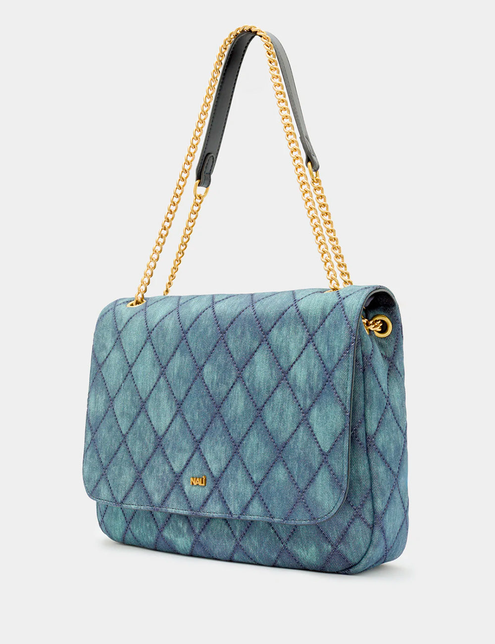 Nalì A Spalla Demi Flap Denim Blu