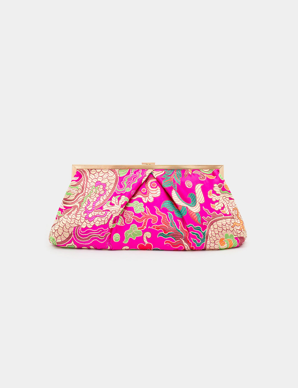 Pochette Nalì Ibiza Fucsia con drago e fenice dorati