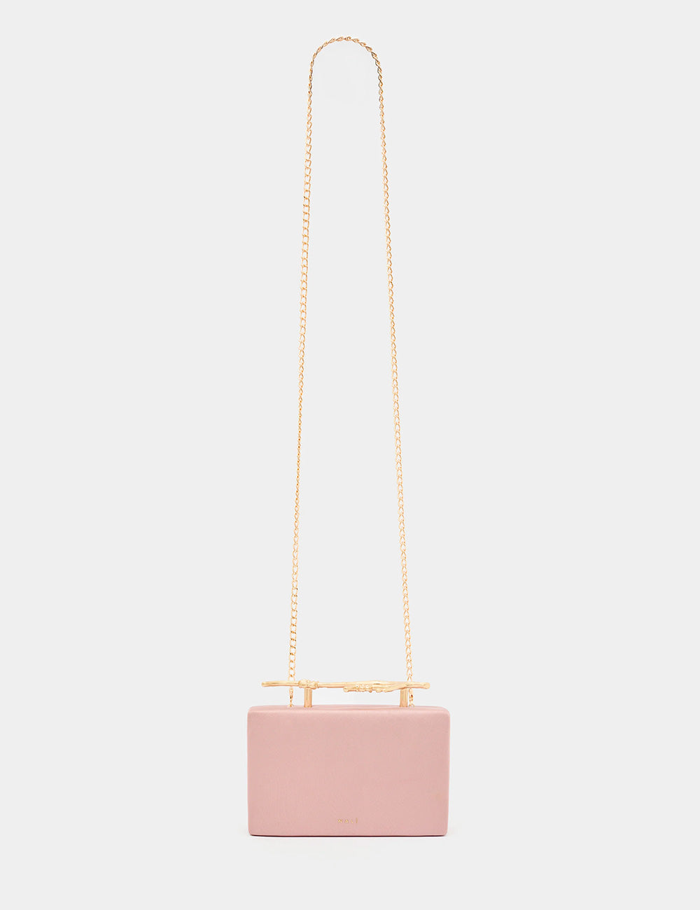Clutch Nalì Nora Rosa rosa rettangolare con catena dorata