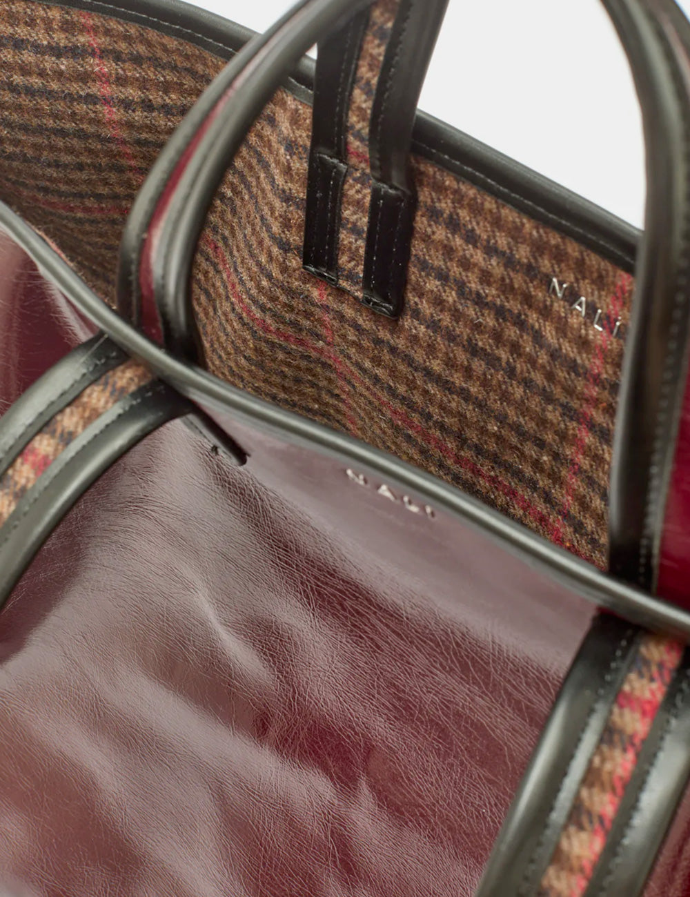 Nalì A Spalla Kasia Check Double Bordeaux