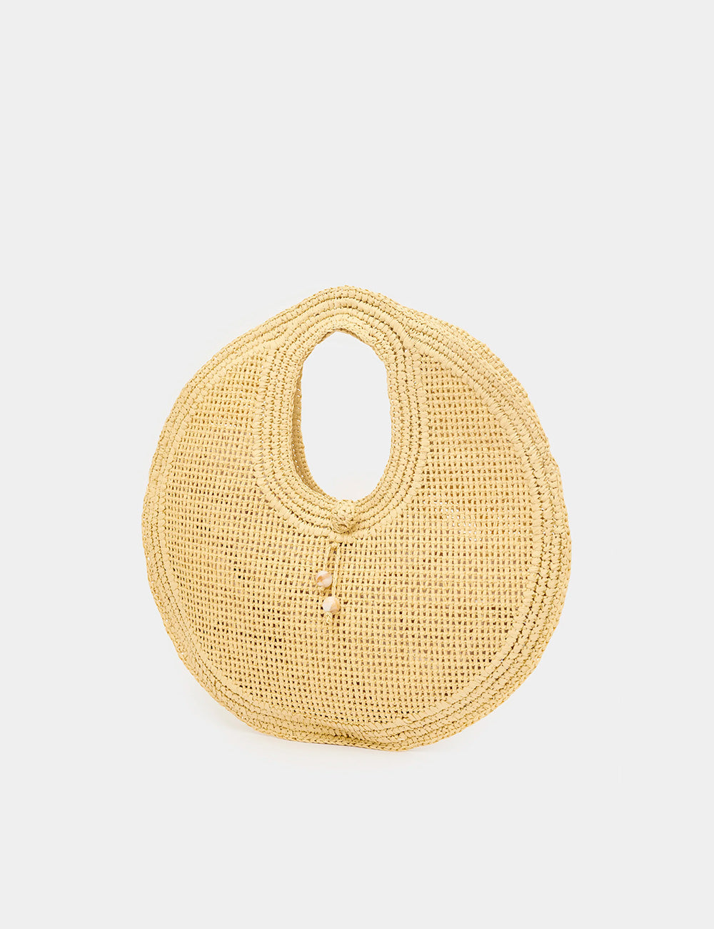 Borsa Nalì A Spalla Jackie Naturale beige intrecciata paglia tonda perla