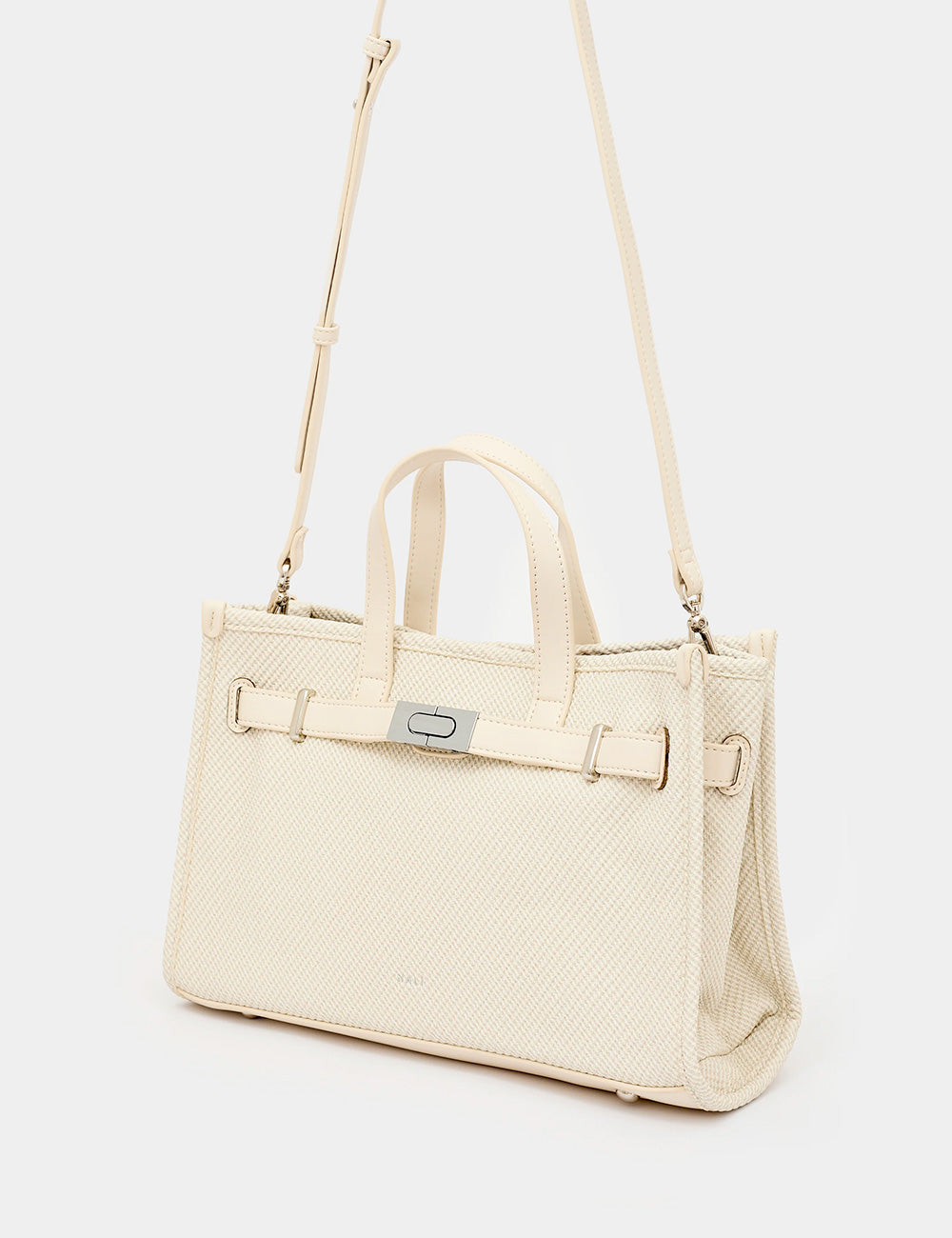 Borsa Nalì A Mano Bexhill Beige in pelle beige con fibbia argento