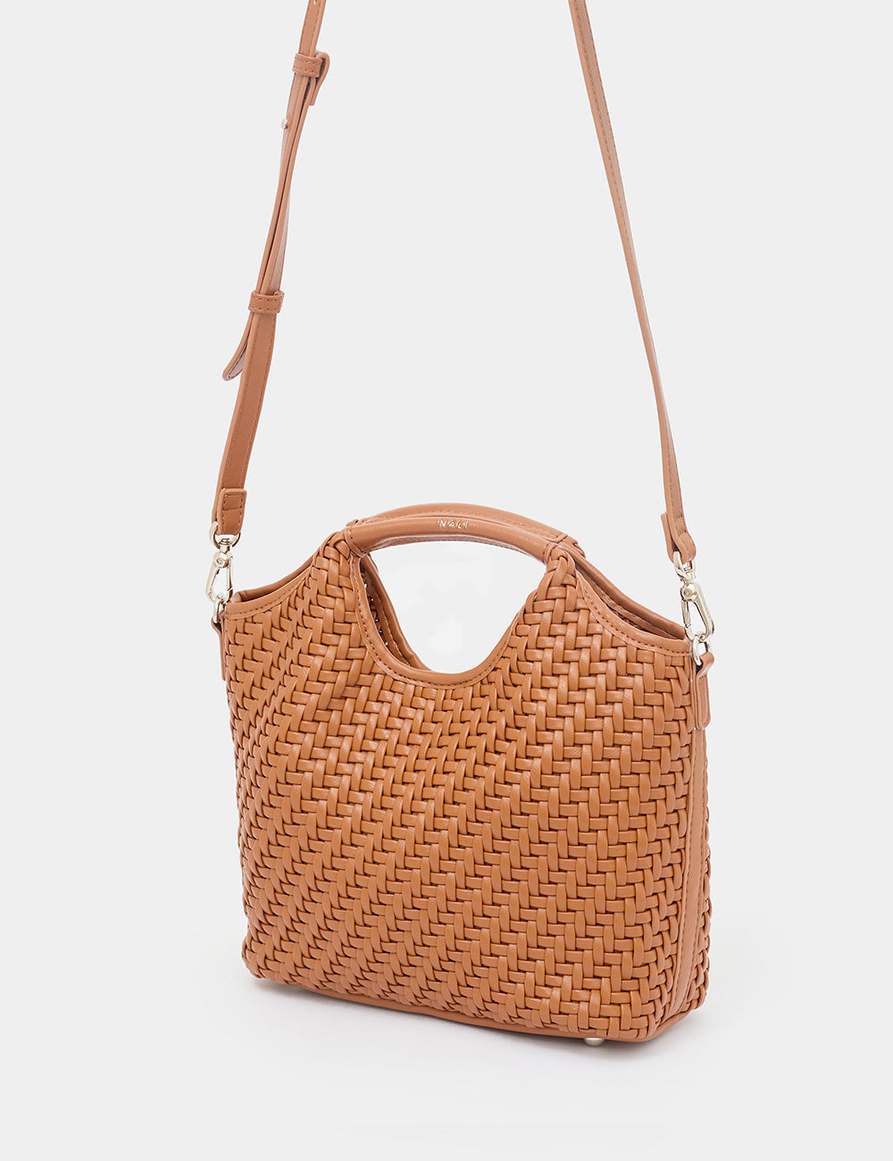 Borsa crossbody Nalì A Mano Cambridge Marrone in pelle intrecciata tan