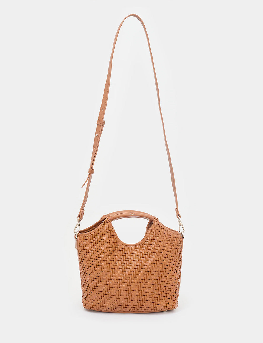 Borsa crossbody Nalì A Mano Cambridge Marrone in pelle intrecciata tan