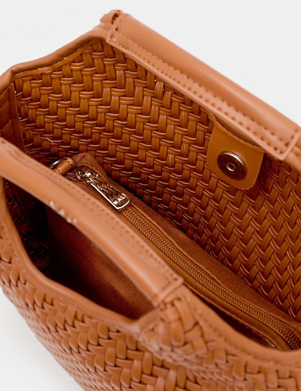 Borsa Nalì A Mano Cambridge Marrone in tan intrecciato con dettagli in pelle