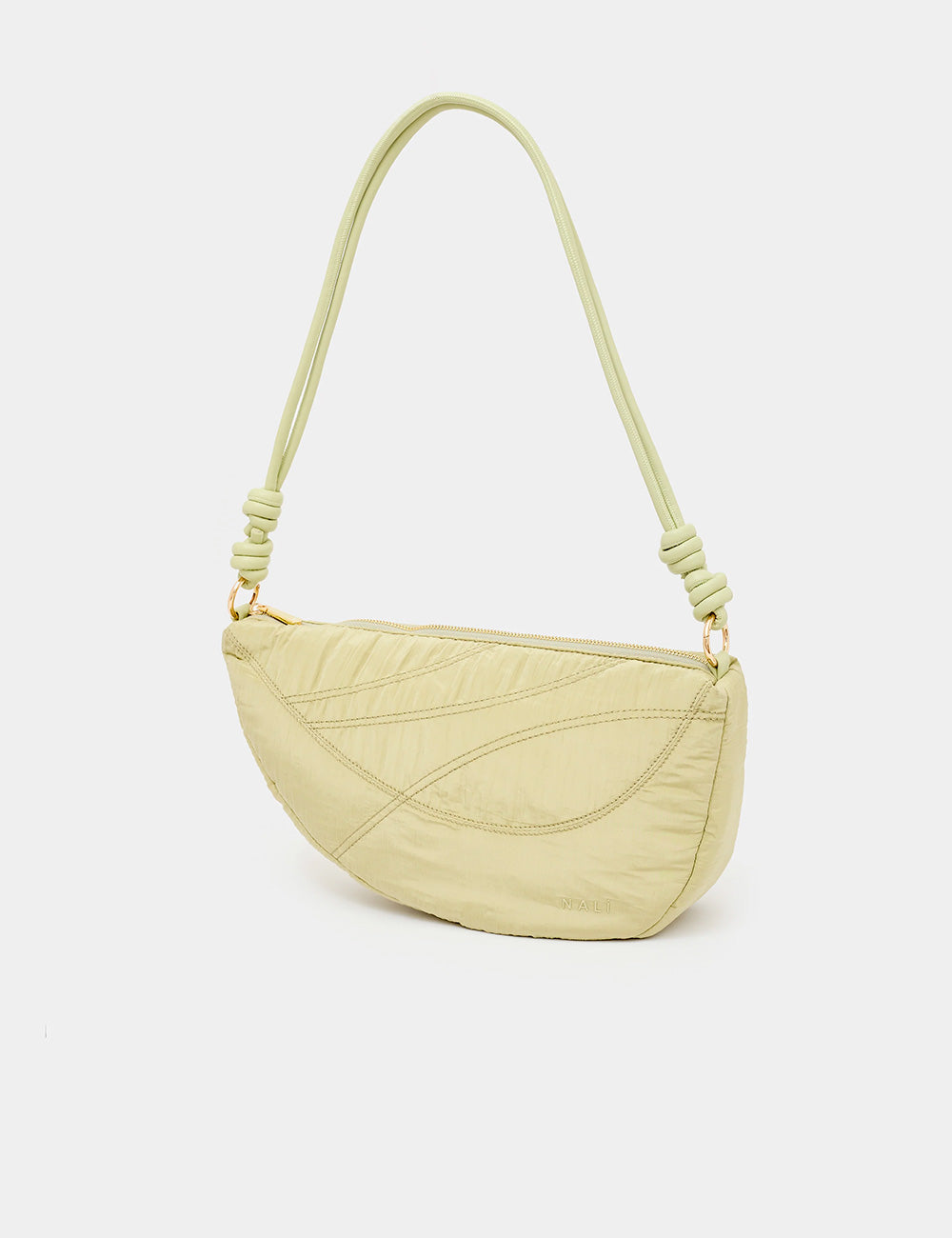 Borsa Nalì A Spalla Holly Verde pallido con tracolla intrecciata
