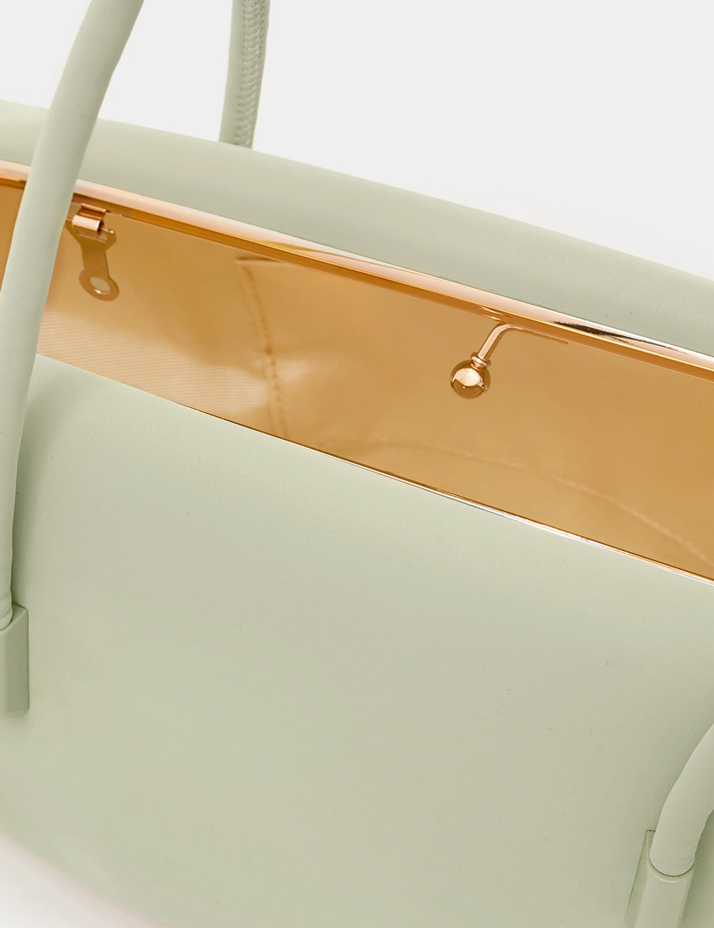 Borsa Nalì A Spalla Cassi Big Verde, verde menta con trim oro