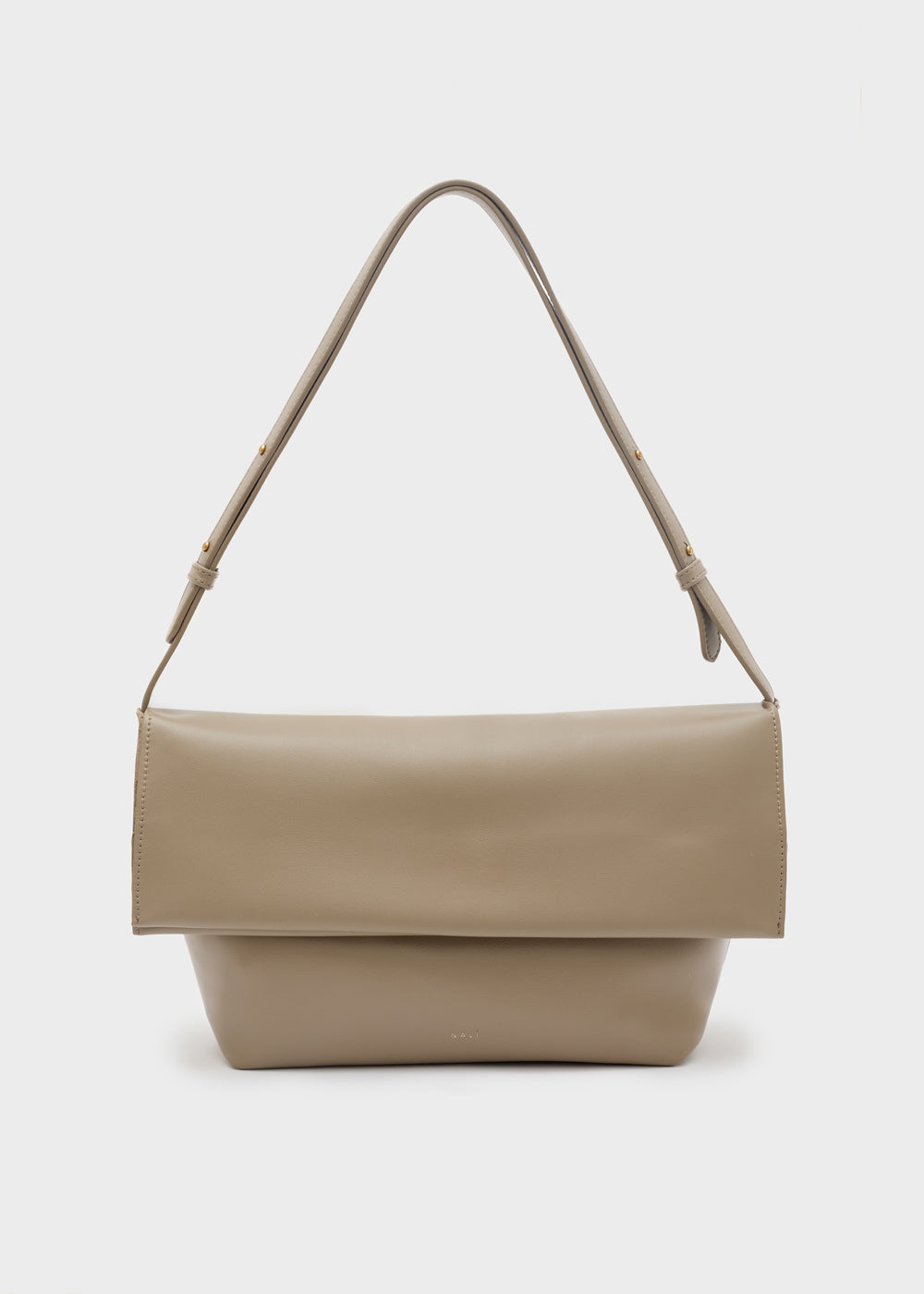 Beige leather shoulder bag nalì a spalla teda tortora with minimalist design and adjustable strap