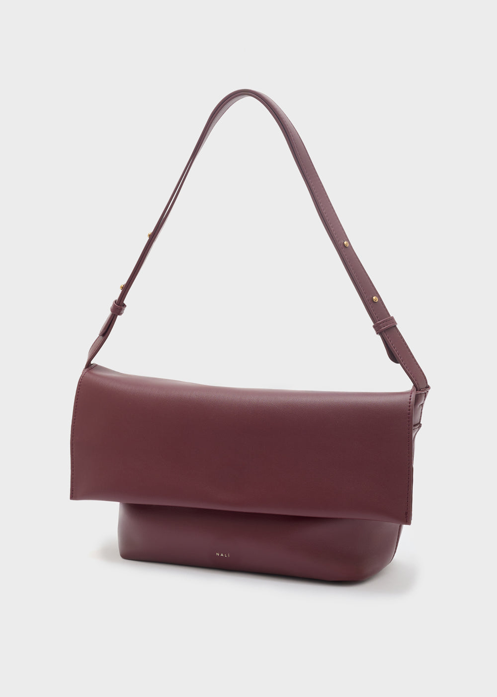 Nalì a spalla teda bordeaux borsa a tracolla in pelle burgundy con design minimalista e dettagli oro