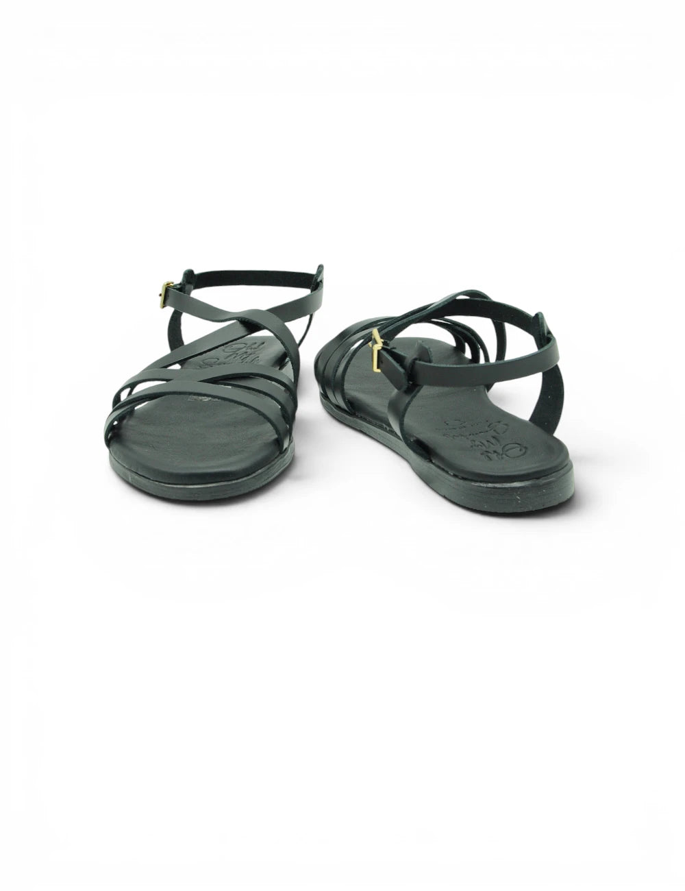 Sandali a fascia verde scuro con fibbie dorate modello oh my sandals sandalo brenda nero
