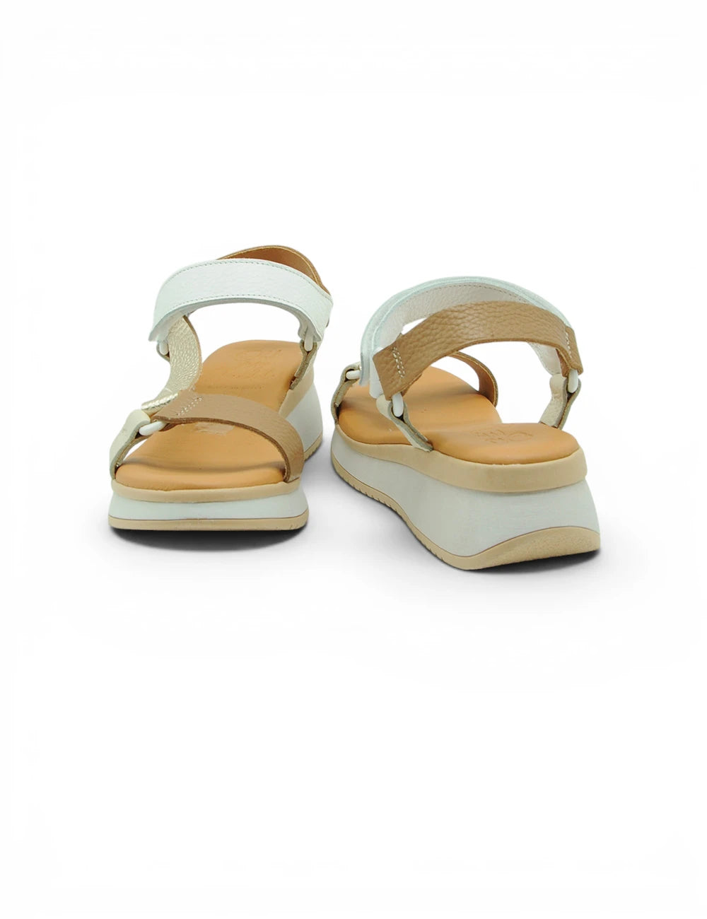 Oh my sandals sandalo doya platform beige e bianco con design minimalista, cinturini regolabili e soletta imbottita
