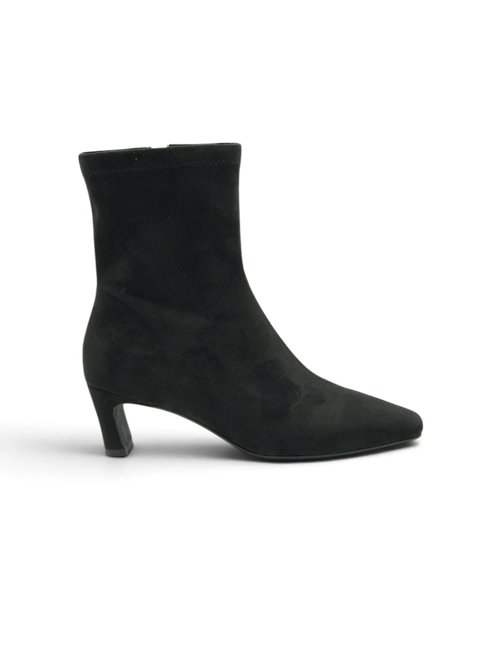 Black suede ankle boot pedro anton stivaletto suede nero with pointed toe and low block heel
