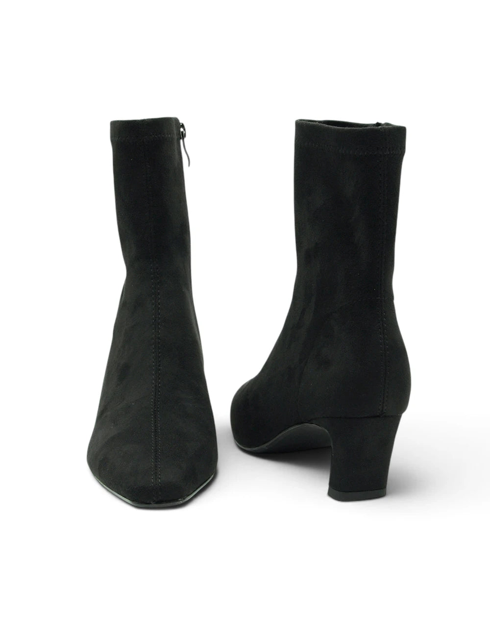 Pedro anton stivaletto suede nero ankle boots in black suede with low block heel and zipper closure