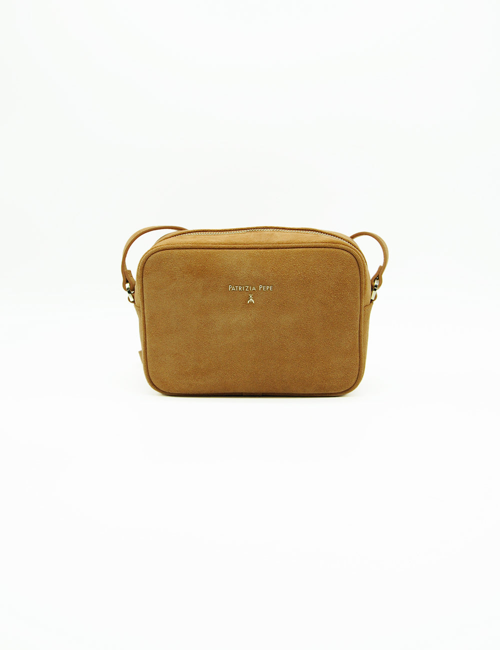 Borsa a tracolla Patrizia Pepe in suede tan, design minimalista