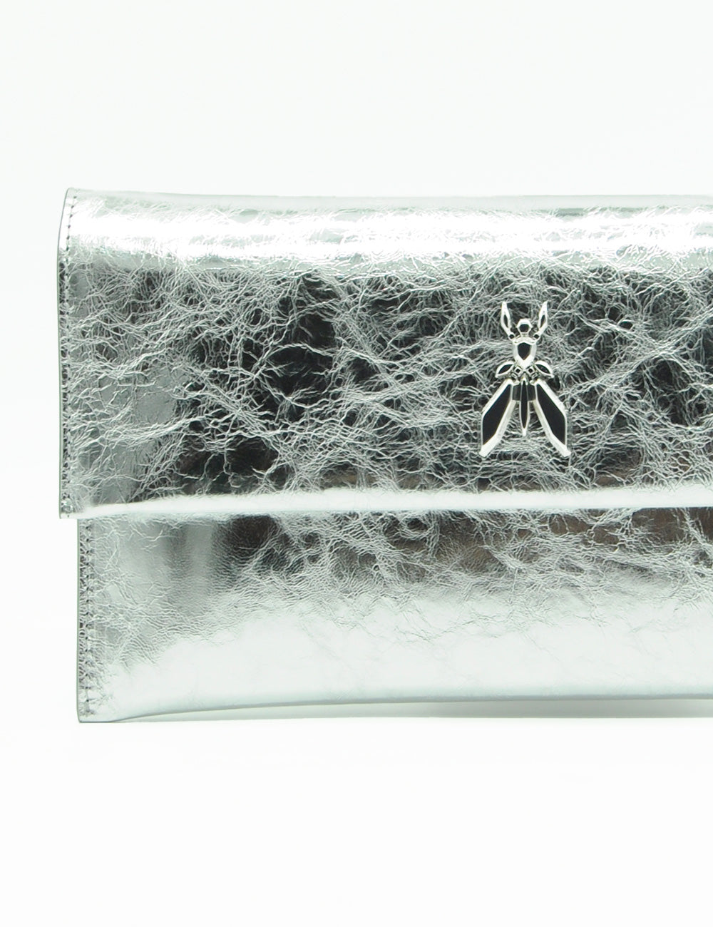 Patrizia Pepe Pochette Craquele Silver