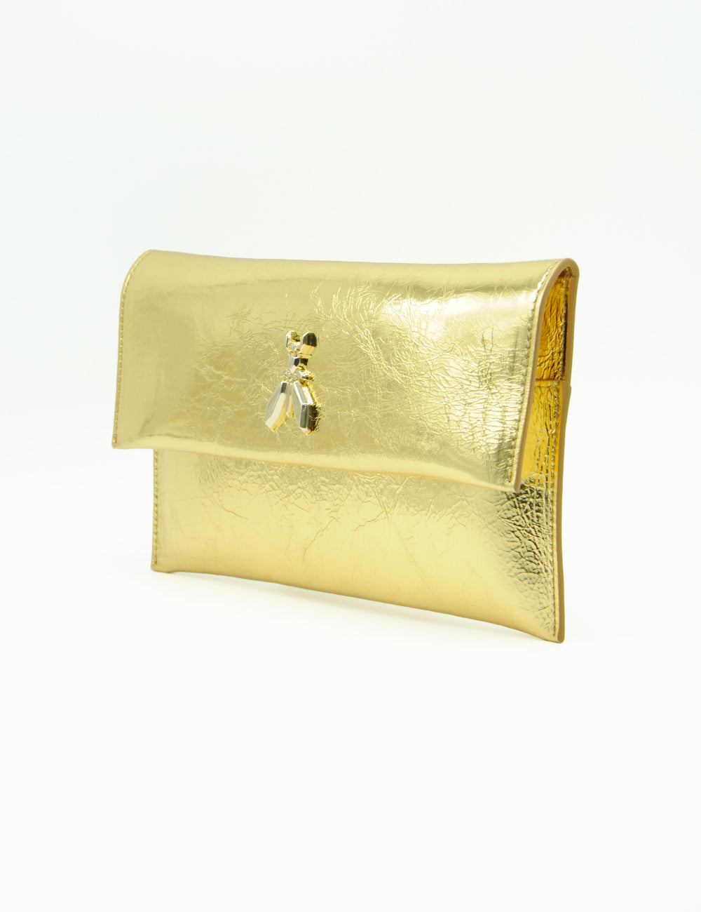 Patrizia Pepe Pochette Craquele Gold